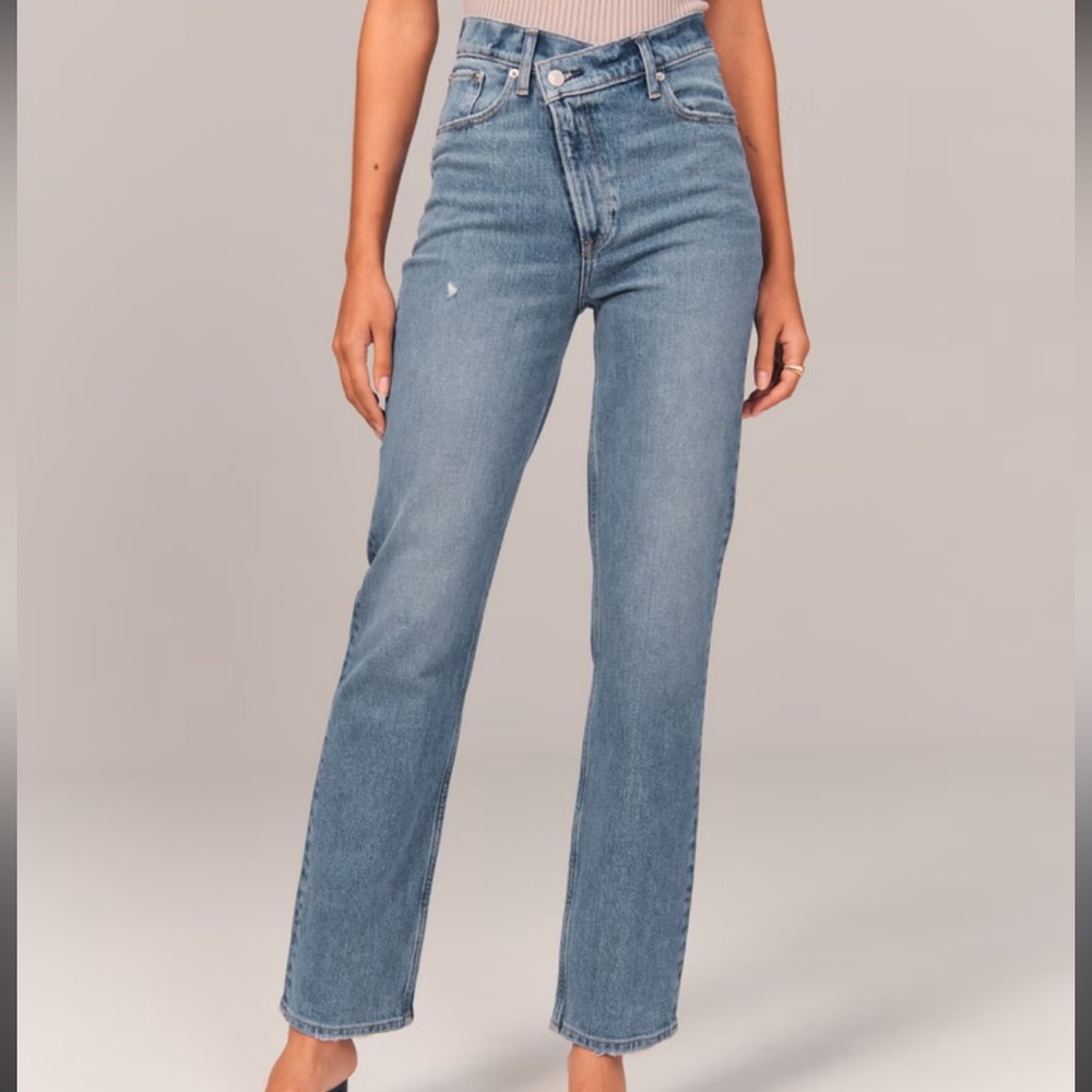 Abercrombie & Fitch Women's High Rise Jeans - Light Blue